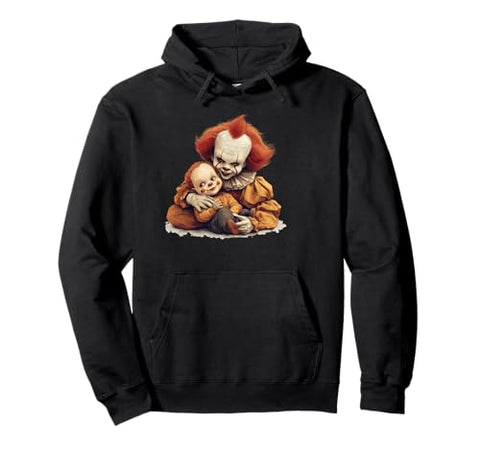 Clown Duo Halloween Fun Pullover Hoodie