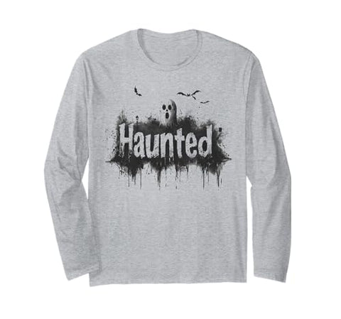 Halloween Haunted Ghost Cemetery Long Sleeve T-Shirt